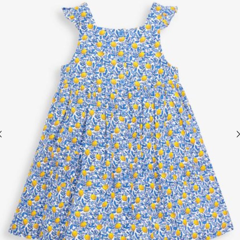 JoJo Maman Bebe Pretty Lemon Bloom Button Front Dress Size 2-3Y
